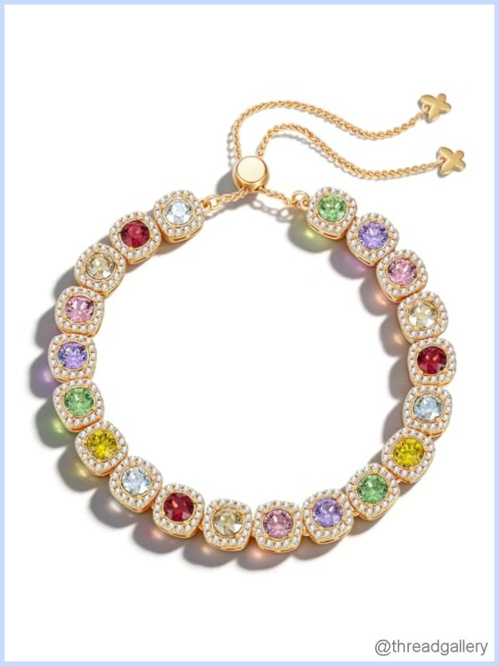 Tennis Bracelet Swarovski Crystals 14K Gold Plated Handcrafted